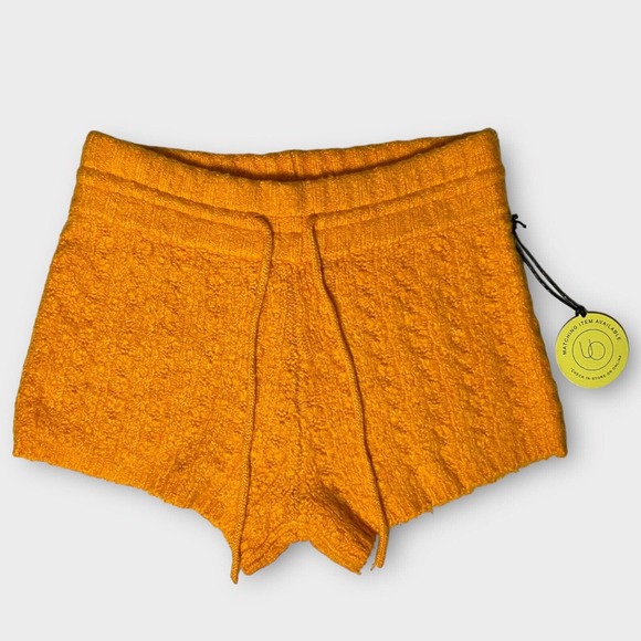 Urban Outfitters Out From Under Adeline Orange Knitted Sweater Shorts Size L - Picture 3 of 8